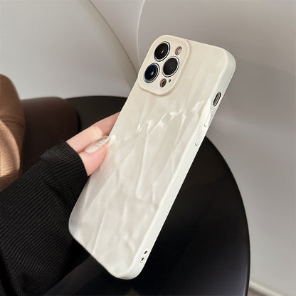 Matte Pleated TPU Soft Case for iPhone