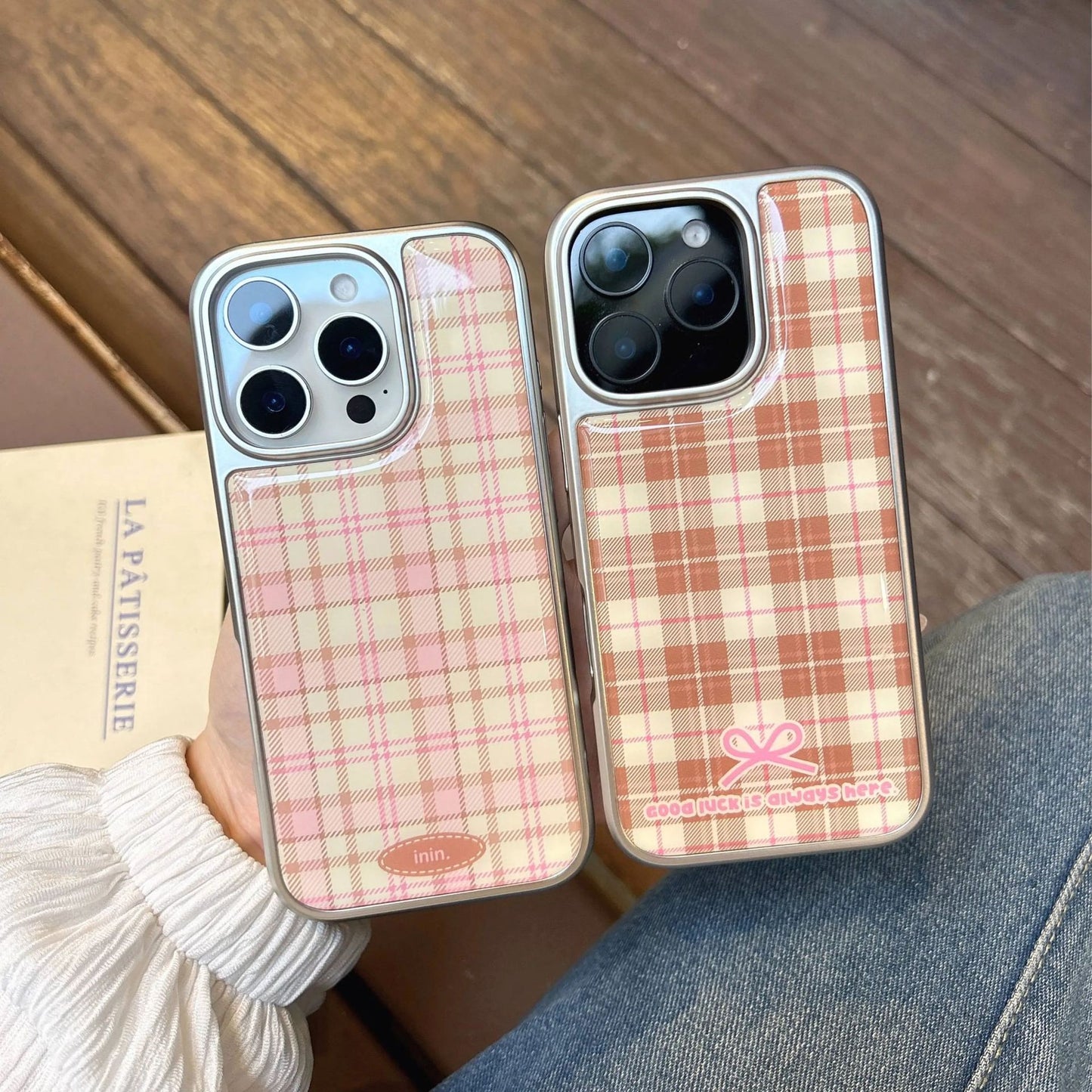 Plaid Pattern Shockproof Soft Case for iPhone