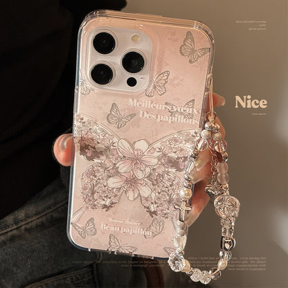 Rose Butterfly Chain Case for iPhone