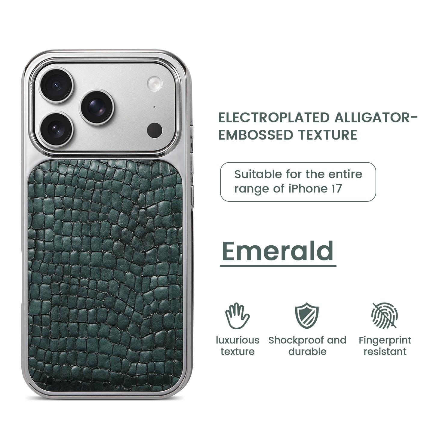 Crocodile Grain PU Leather Case for iPhone