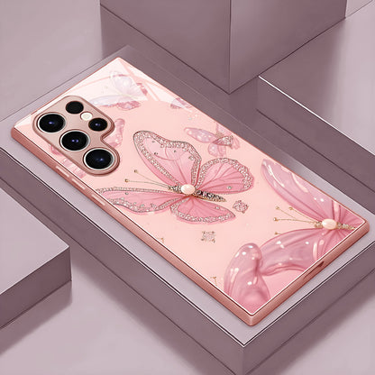 Pink Butterfly Pattern Hard Case for Samsung