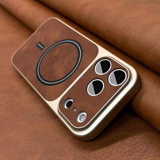 Lychee Leather Texture Matte Case for iPhone