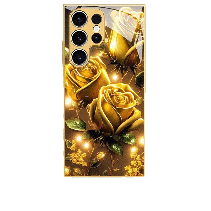 Gold Rose Pattern Hard Case for Samsung