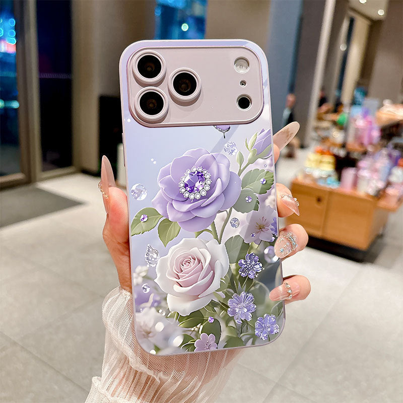Rose Butterfly Pattern Hard Case for iPhone