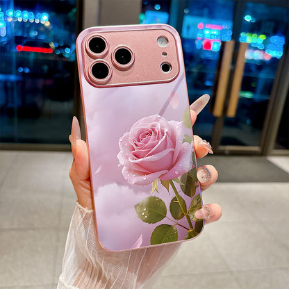 Morning Dew Rose Pattern Hard Case for iPhone