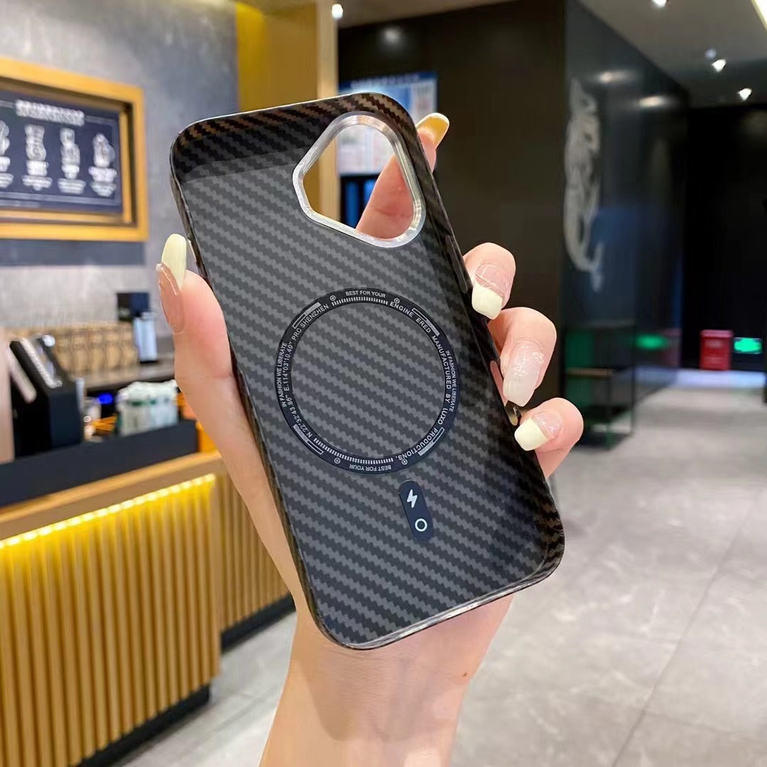 Carbon Fiber Magnetic Shockproof Case for iPhone