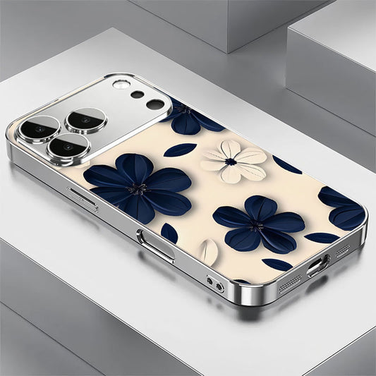 Blue White Flowers Pattern Case for iPhone