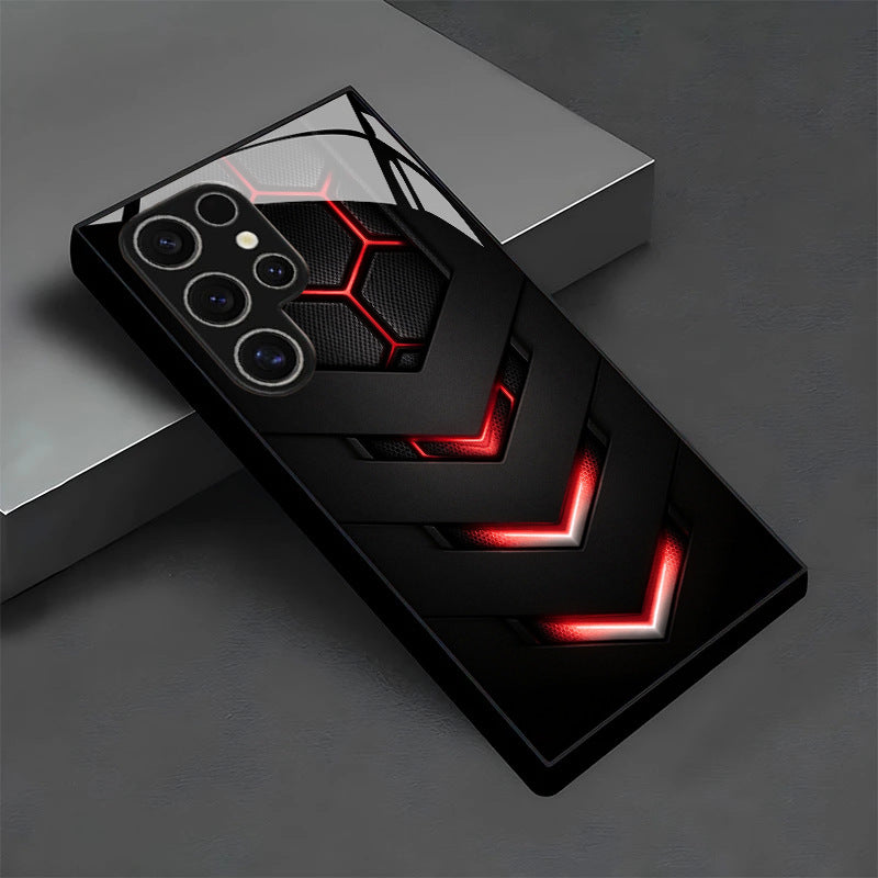 Black Red Armor Pattern Case for Samsung