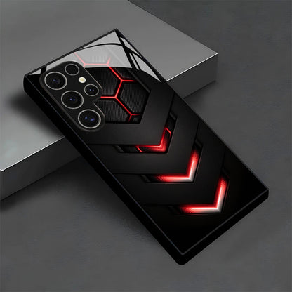 Black Red Armor Pattern Case for Samsung