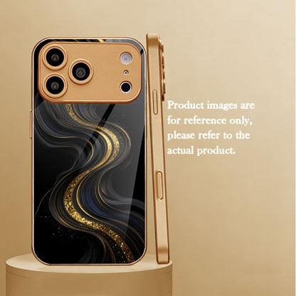 Black Gold Quicksand Pattern Case for iPhone