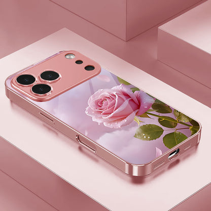 Morning Dew Rose Pattern Hard Case for iPhone