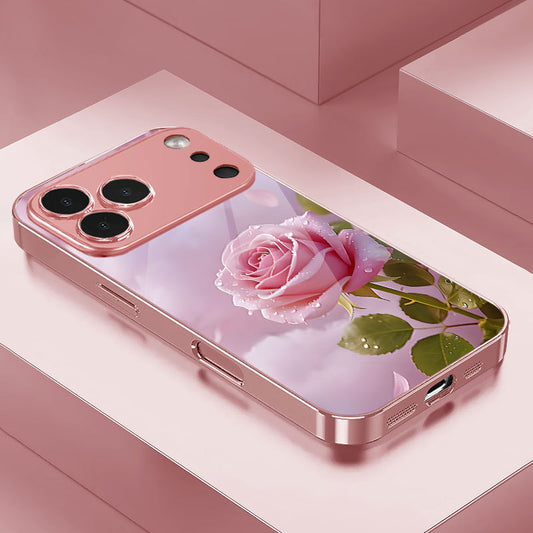 Morning Dew Rose Pattern Hard Case for iPhone
