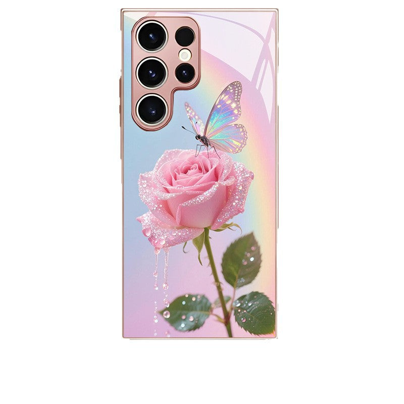 Rose Butterfly Pattern Hard Case for Samsung
