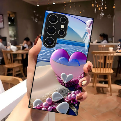 Pink-Purple Heart Pattern Hard Case for Samsung