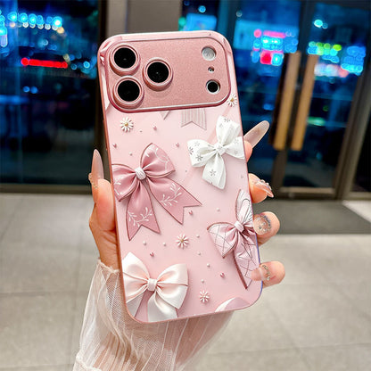 Pink White Bow Pattern Hard Case for iPhone