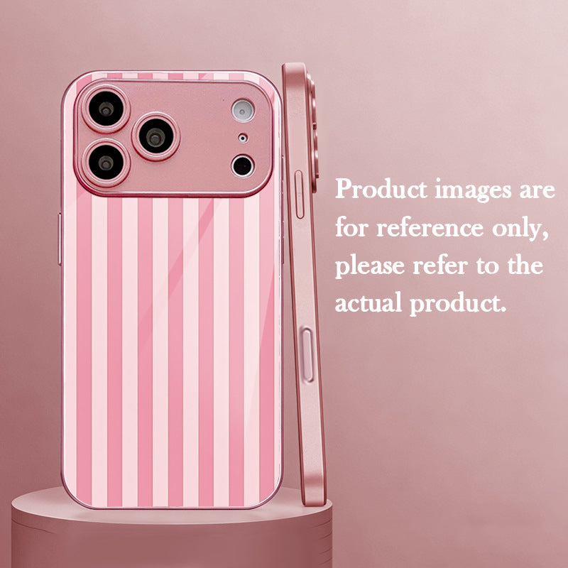 Pink White Vertical Stripe Hard Case for iPhone