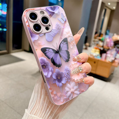 Purple Butterfly Pattern Hard Case for iPhone