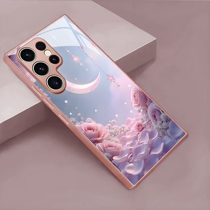 Lunar Pink Rose Pattern Hard Case for Samsung