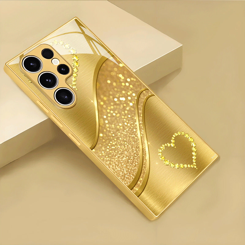 Gold Heart Pattern Hard Case for Samsung