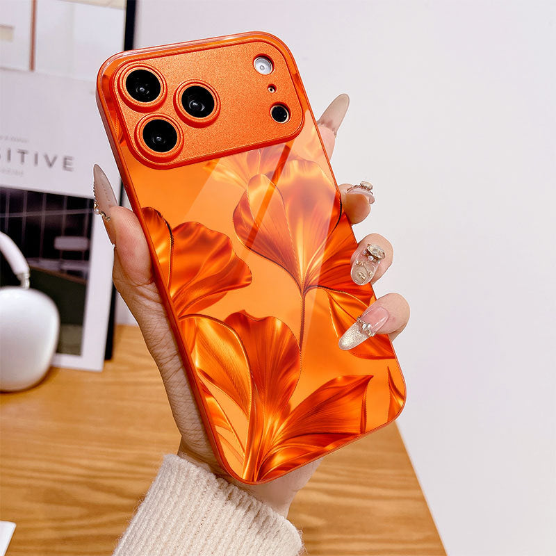 Ginkgo Leaf Pattern Orange Hard Case for iPhone