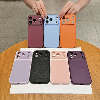Solid Color Lychee Grain Case for iPhone