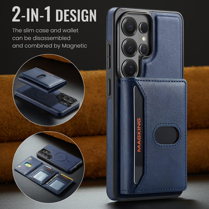 2 in 1 Magnetic Leather Wallet Case for Samsung