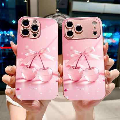 Clear Cherries Pattern Hard Case for iPhone