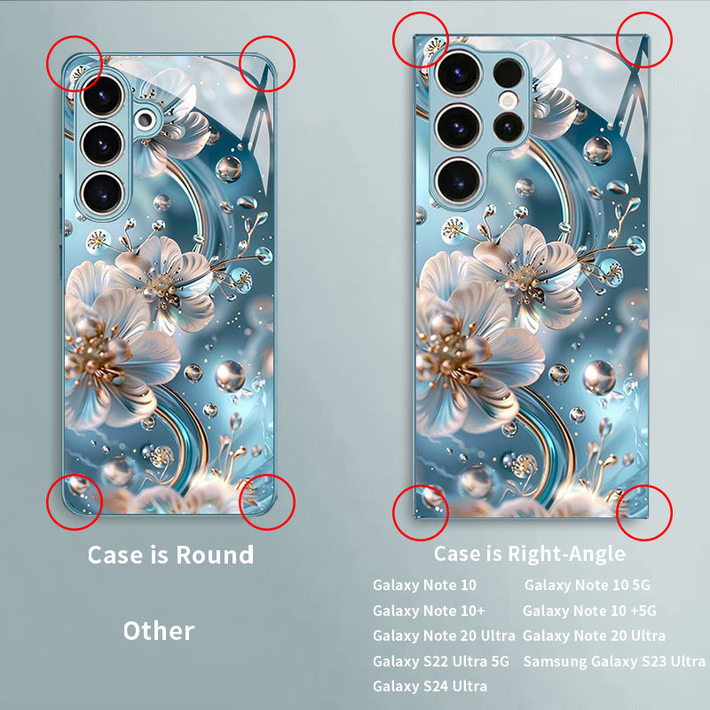 Blue Ice Flower Pattern Hard Case for Samsung