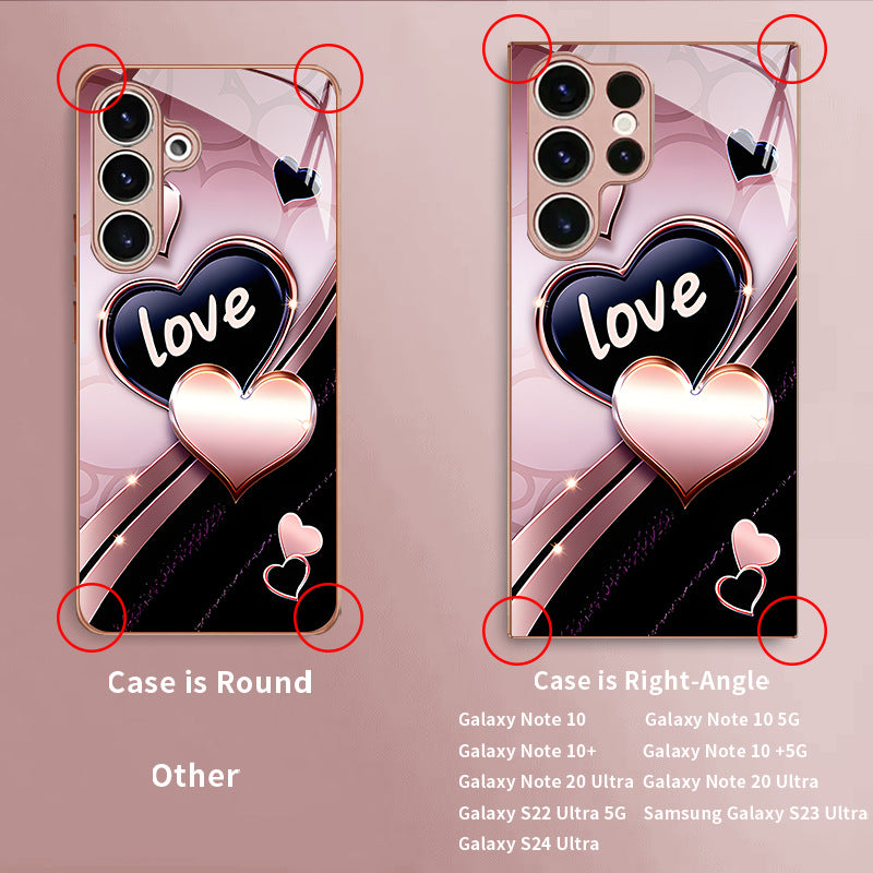 Pink Black Love Pattern Hard Case for Samsung