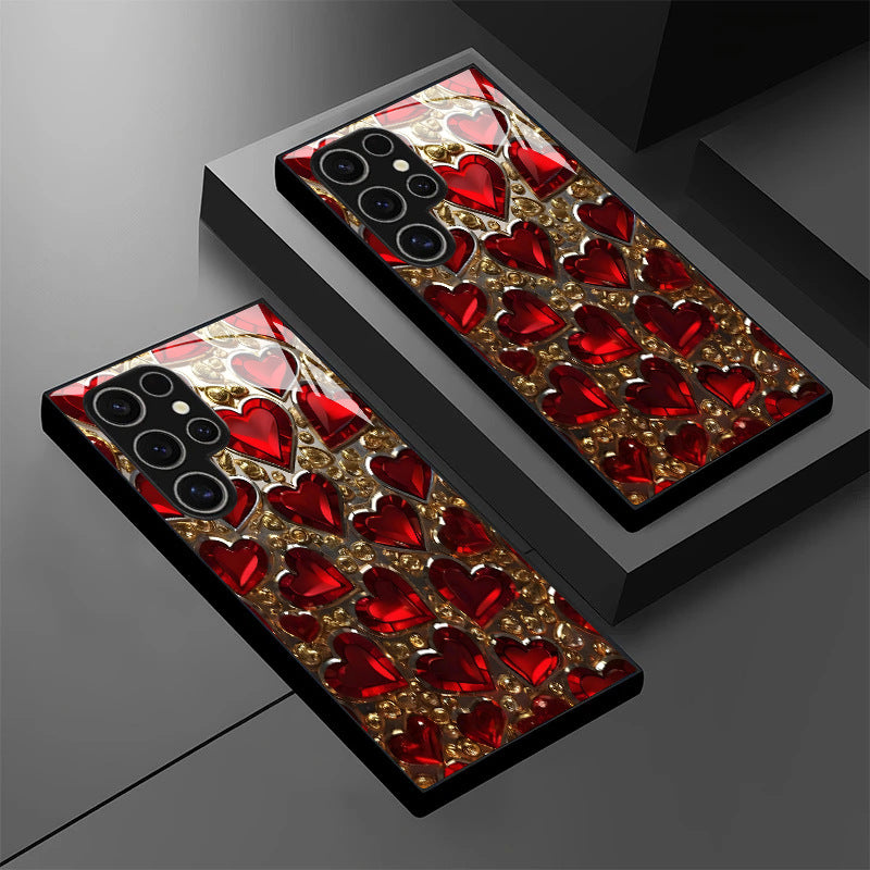 Red Heart Pattern Hard Case for Samsung