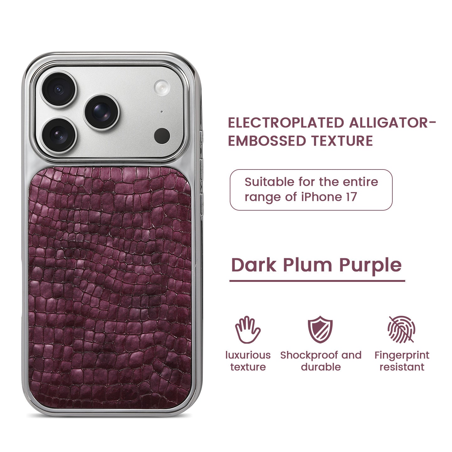 Crocodile Grain PU Leather Case for iPhone
