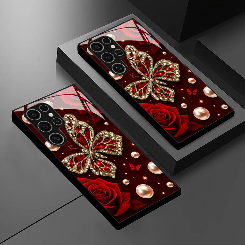 Red Butterfly Pattern Hard Case for Samsung