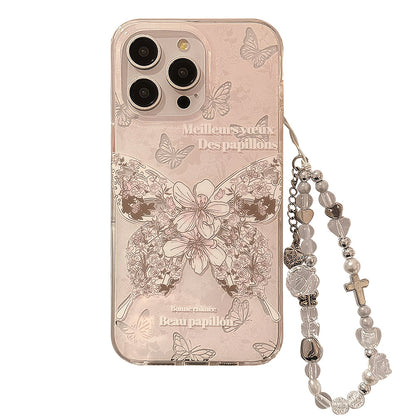 Rose Butterfly Chain Case for iPhone