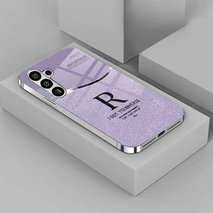R Pattern Plating Frame Hard Case for Samsung