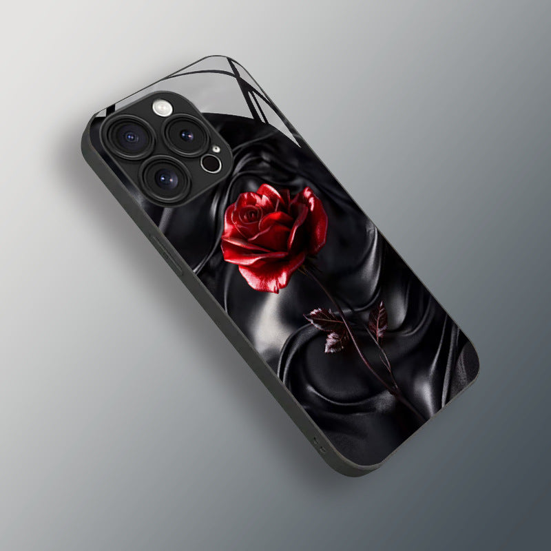 Red Rose Pattern Hard Case for iPhone