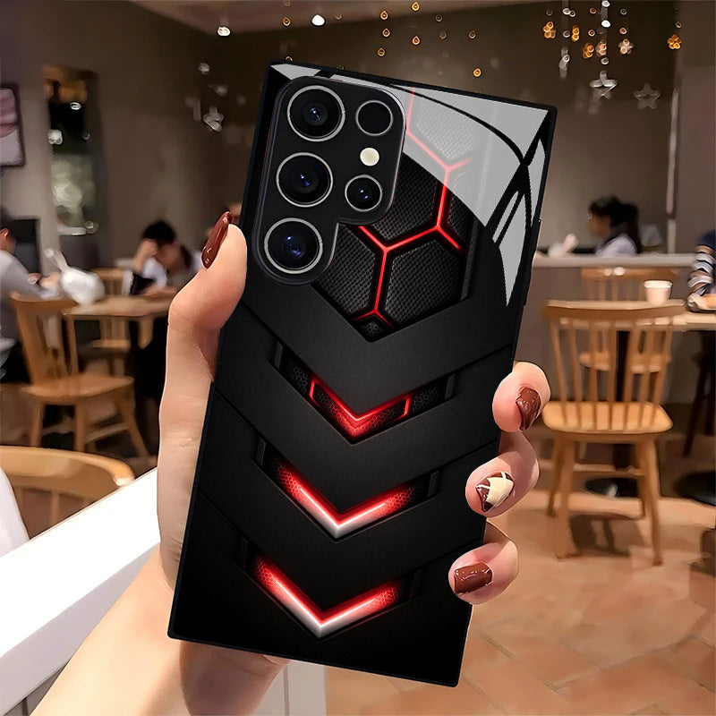 Black Red Armor Pattern Case for Samsung