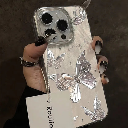 Silver Butterfly Soft Case for iPhone