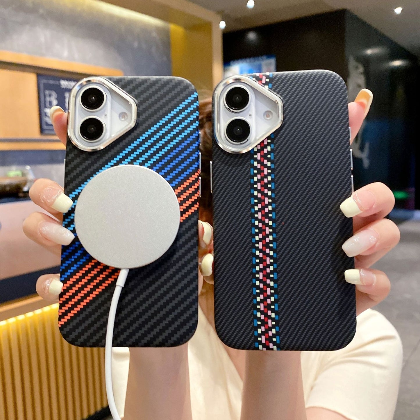 Carbon Fiber Magnetic Shockproof Case for iPhone