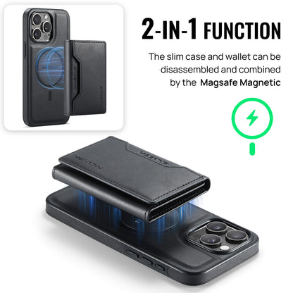 2 in 1 Magnetic Leather Wallet Case for iPhone