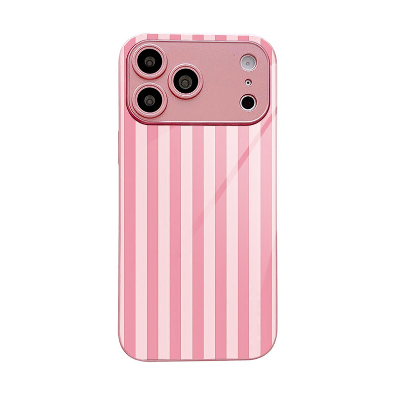 Pink White Vertical Stripe Hard Case for iPhone