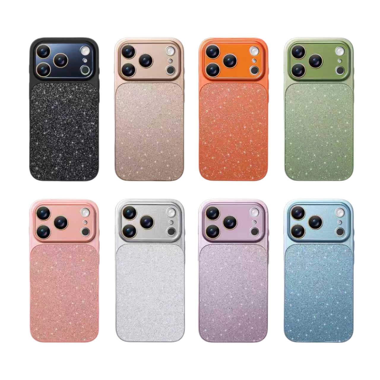 Lens Protection Glitter Matte Case for iPhone