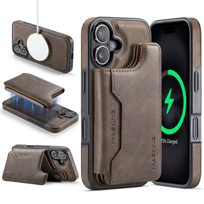 2 in 1 Magnetic Leather Wallet Case for iPhone