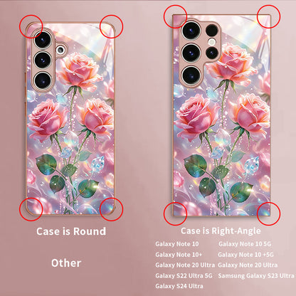 Colorful Pink Rose Pattern Hard Case for Samsung