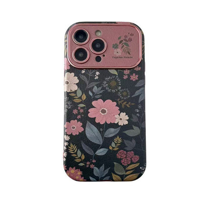 Vintage Floral Leather Case for iPhone