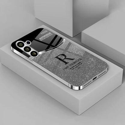 R Pattern Plating Frame Hard Case for Samsung