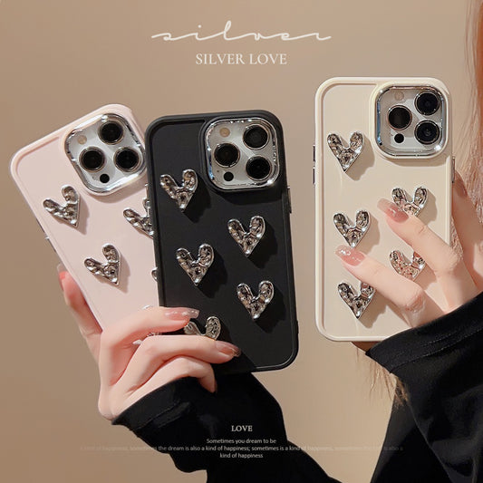 Silver Love Plating TPU Case for iPhone