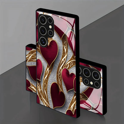 Red Heart Pattern Hard Case for Samsung