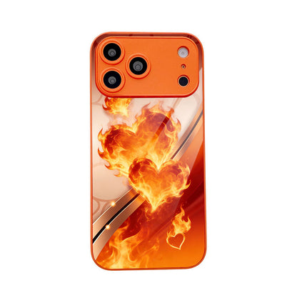 Flaming Double Hearts Hard Case for iPhone