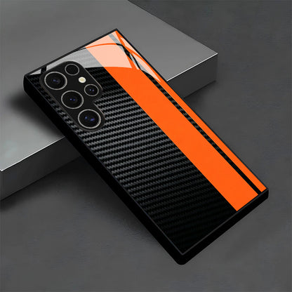 Orange Striped Pattern Hard Case for Samsung