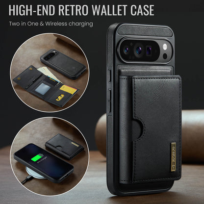 2 in 1 Magnetic Leather Wallet Case for Google Pixel